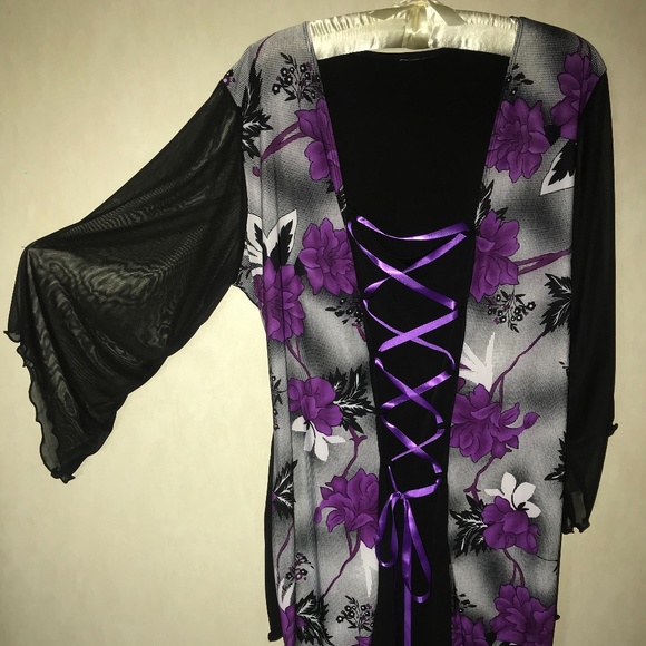 Dare to Wear 2X Black/Purple Tunic - Picture 2 of 5